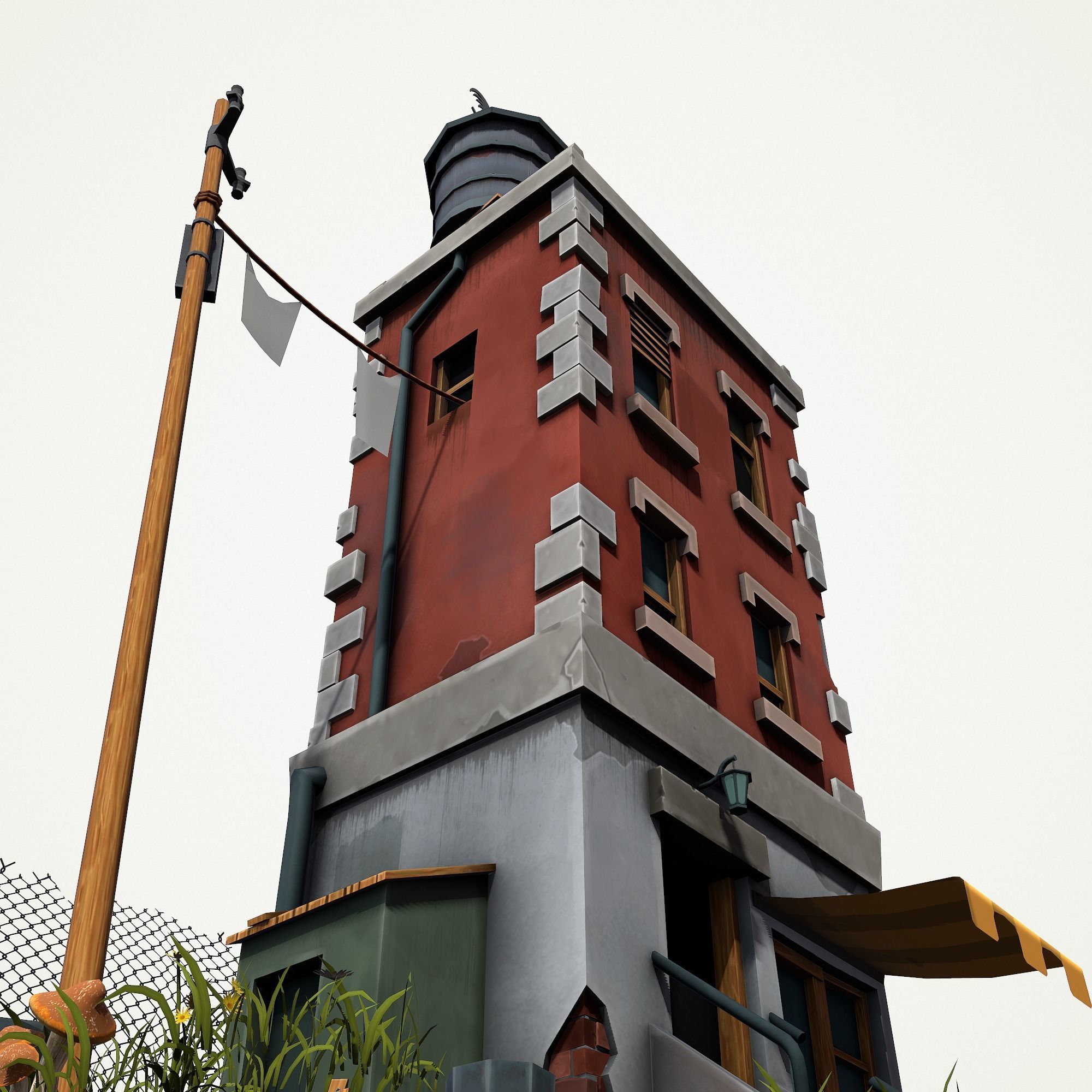 Cartoony Buiding v3 Low-poly 3D model_8