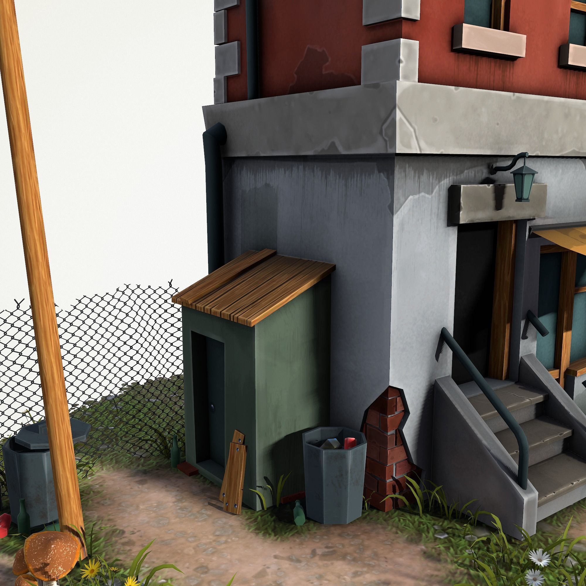 Cartoony Buiding v3 Low-poly 3D model_7