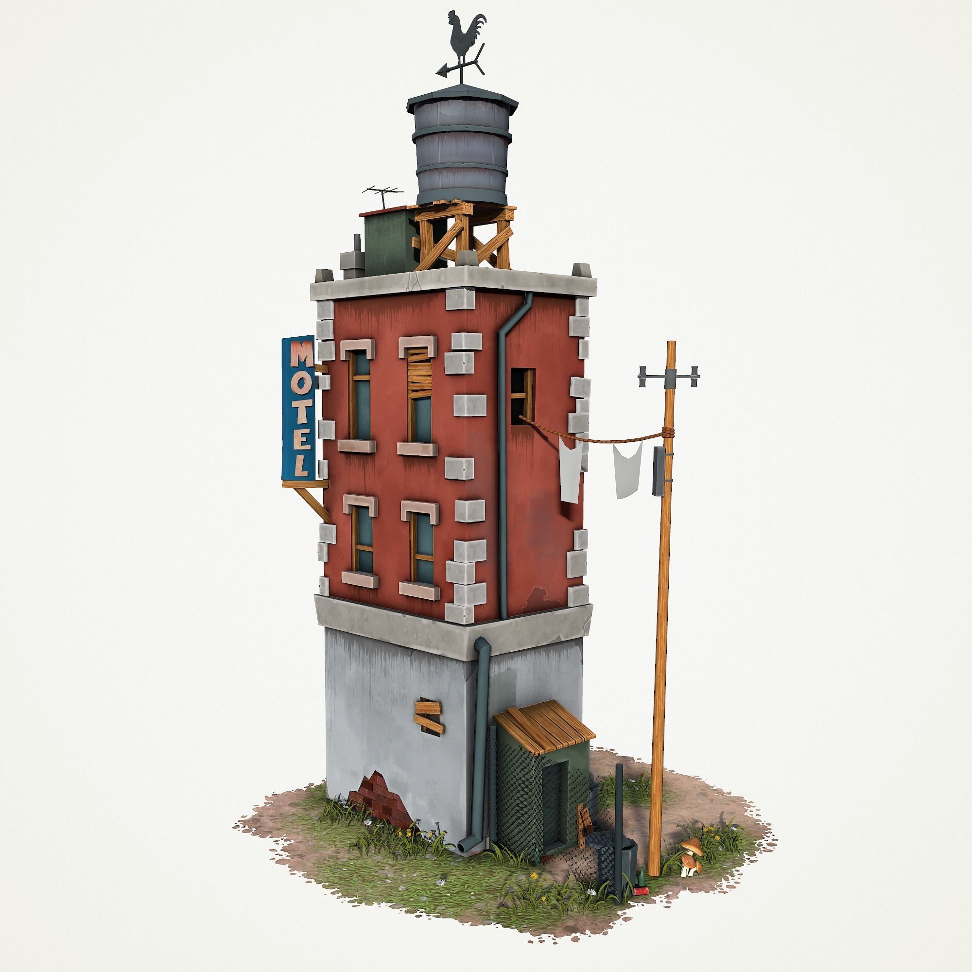 Cartoony Buiding v3 Low-poly 3D model_3