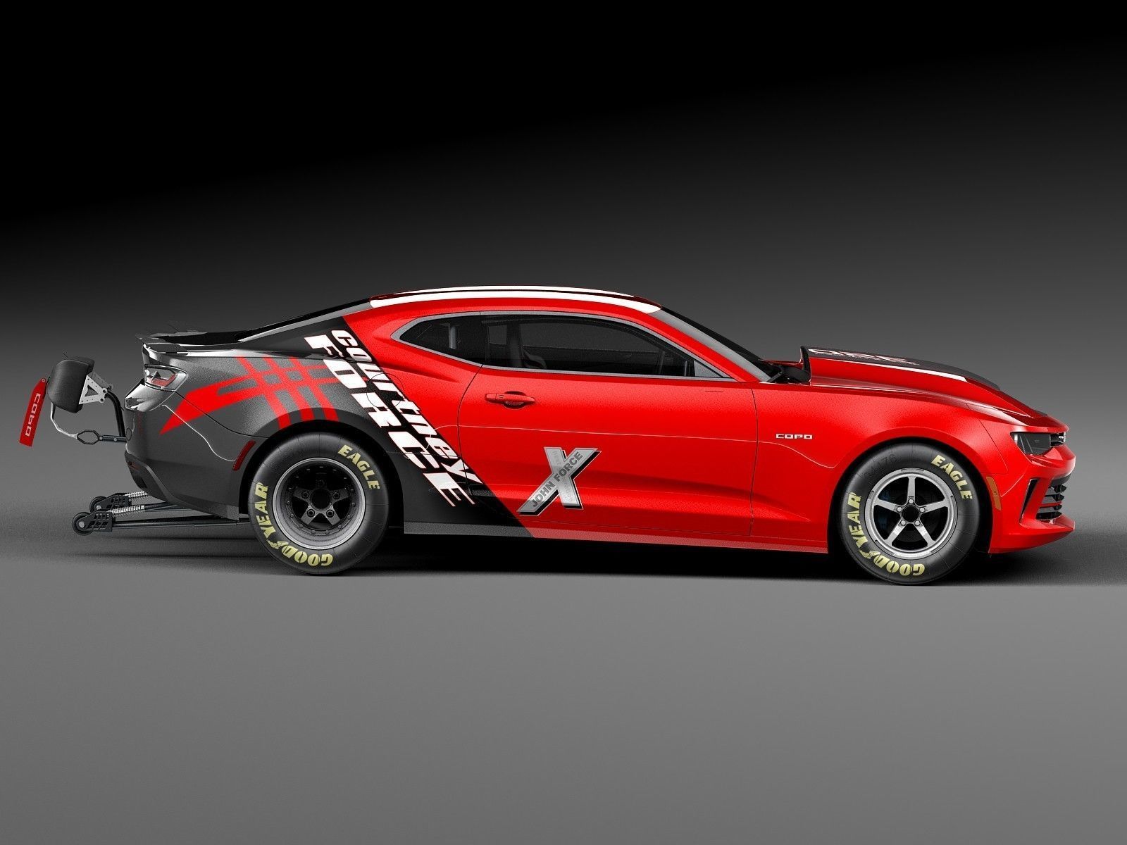 COPO Drag Race Car 3D model_6