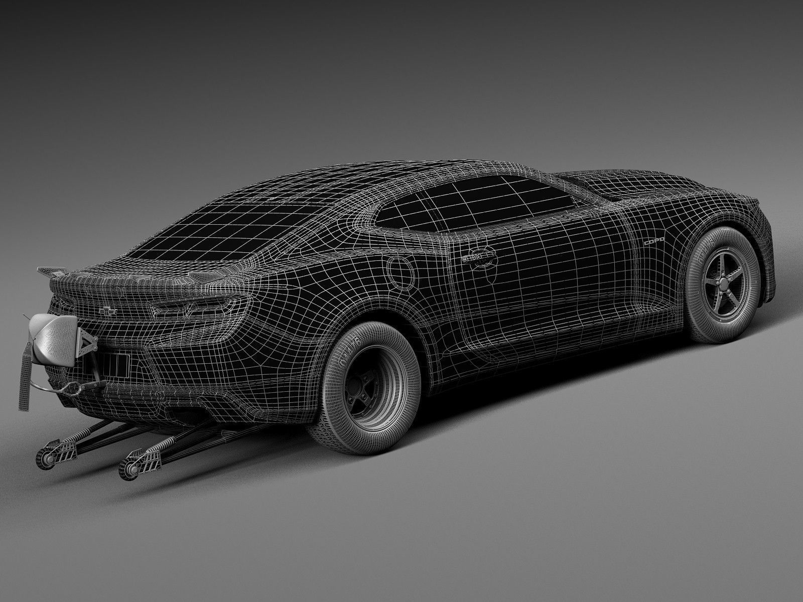 COPO Drag Race Car 3D model_17