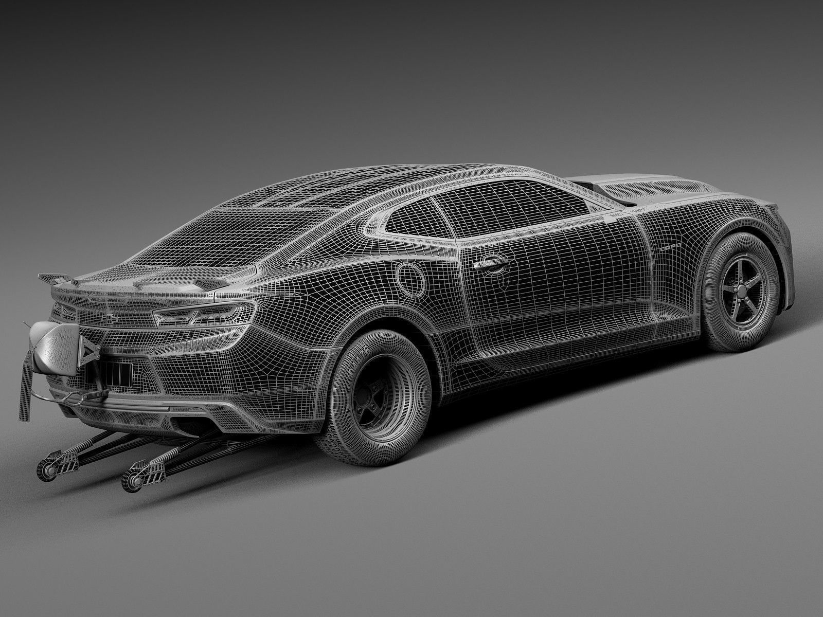 COPO Drag Race Car 3D model_15