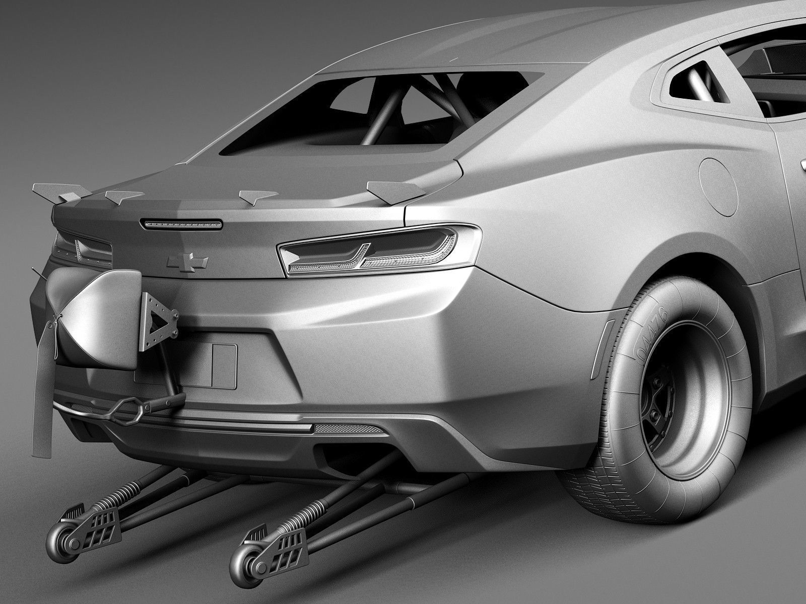 COPO Drag Race Car 3D model_12