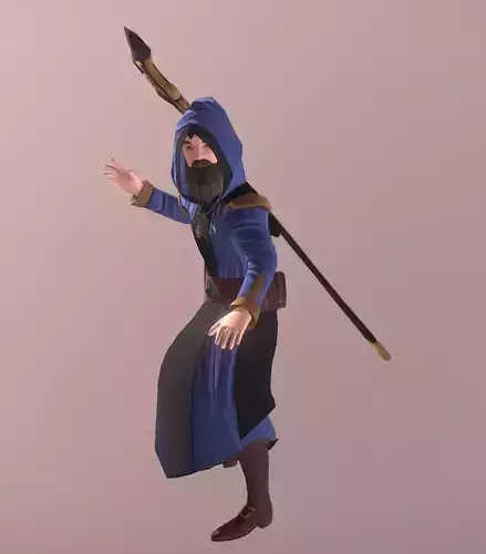 Animated Wizard Character Model 3D model