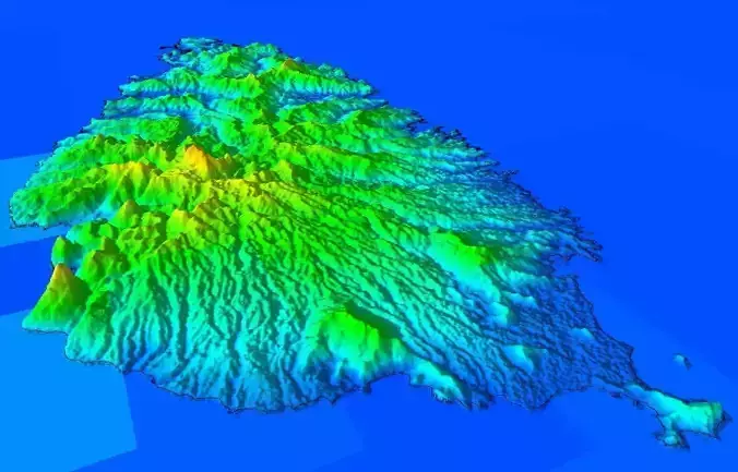 3D terrain model of Saint Lucia island