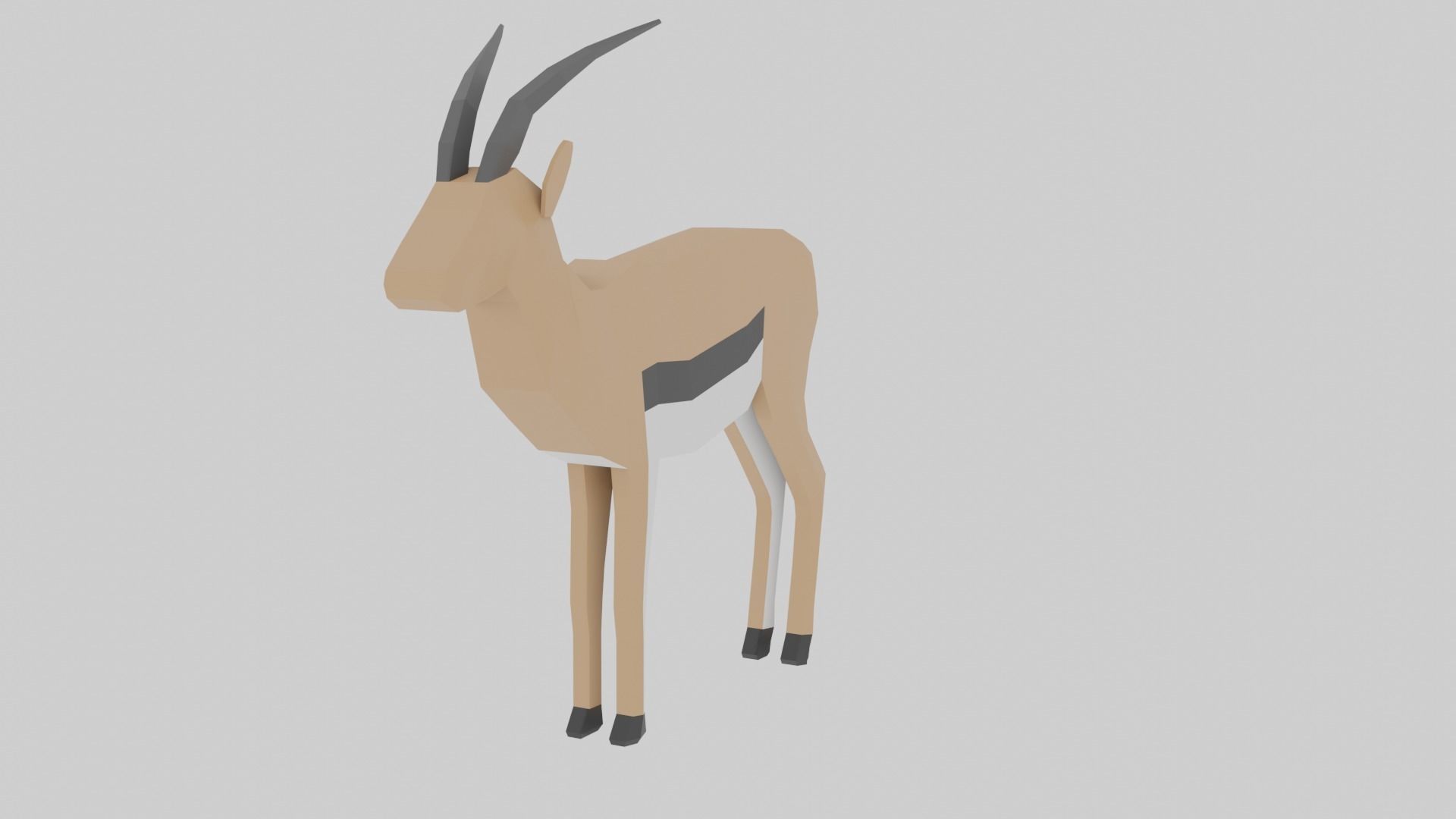 Gazelle Rigged Free low-poly 3D model_1