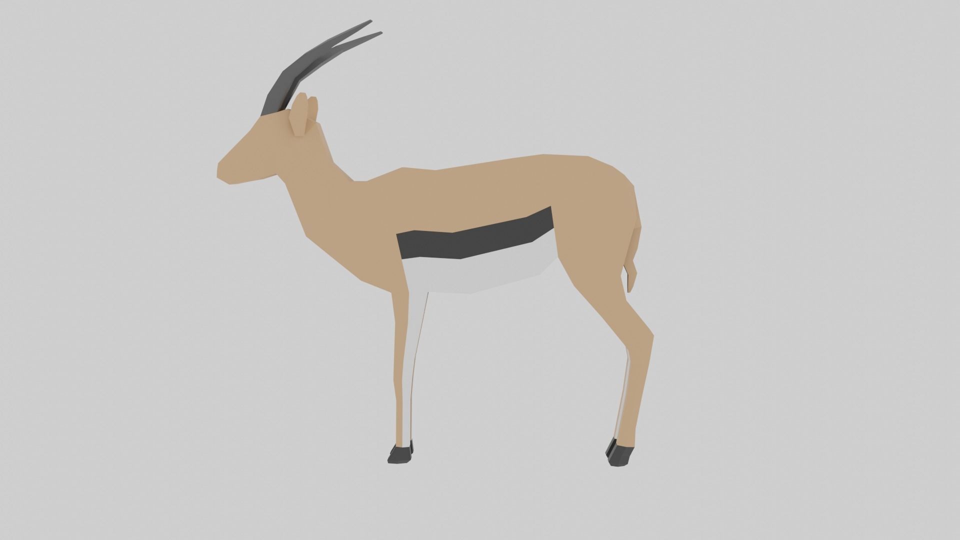 Gazelle Rigged Free low-poly 3D model_2