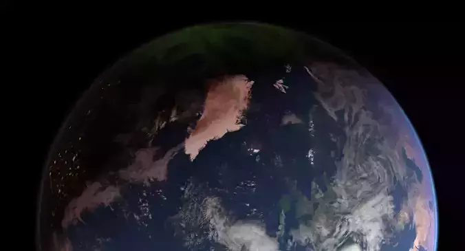 43K Realistic Earth Aurora Lights 3D model