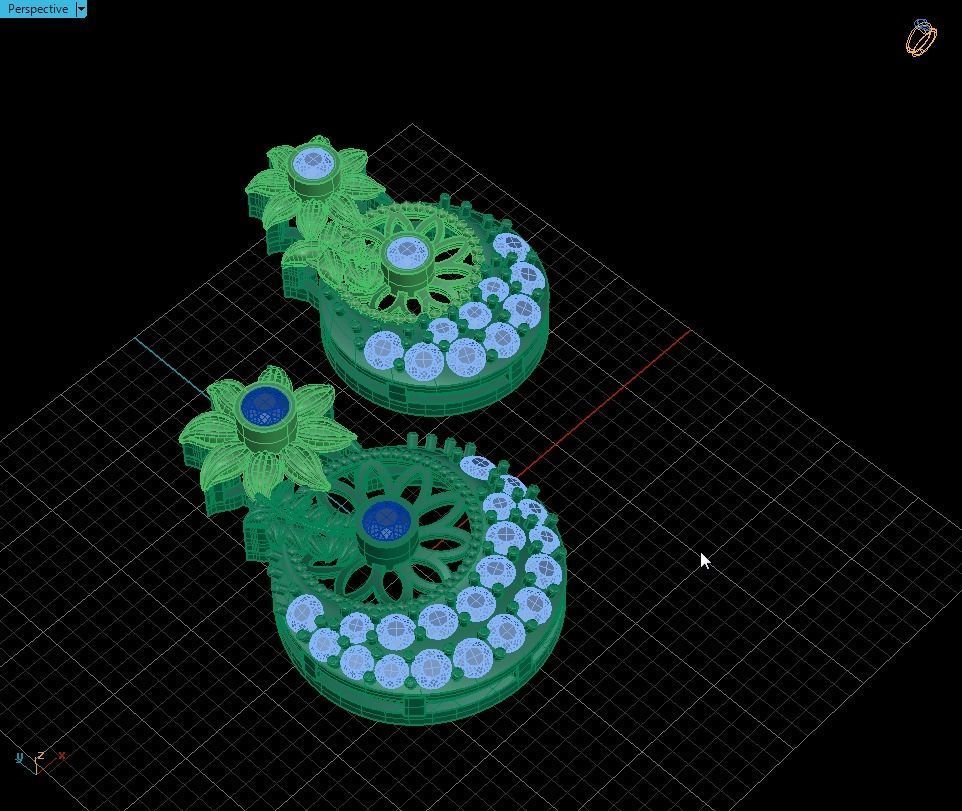 Flower Pendant with gemstones 3D print model_6