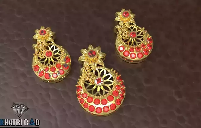 Flower Pendant with gemstones 3D print model