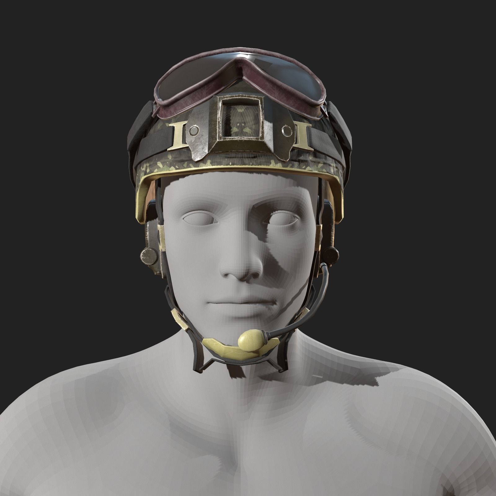 Scifi military helmet ver 2 Low-poly 3D model_3