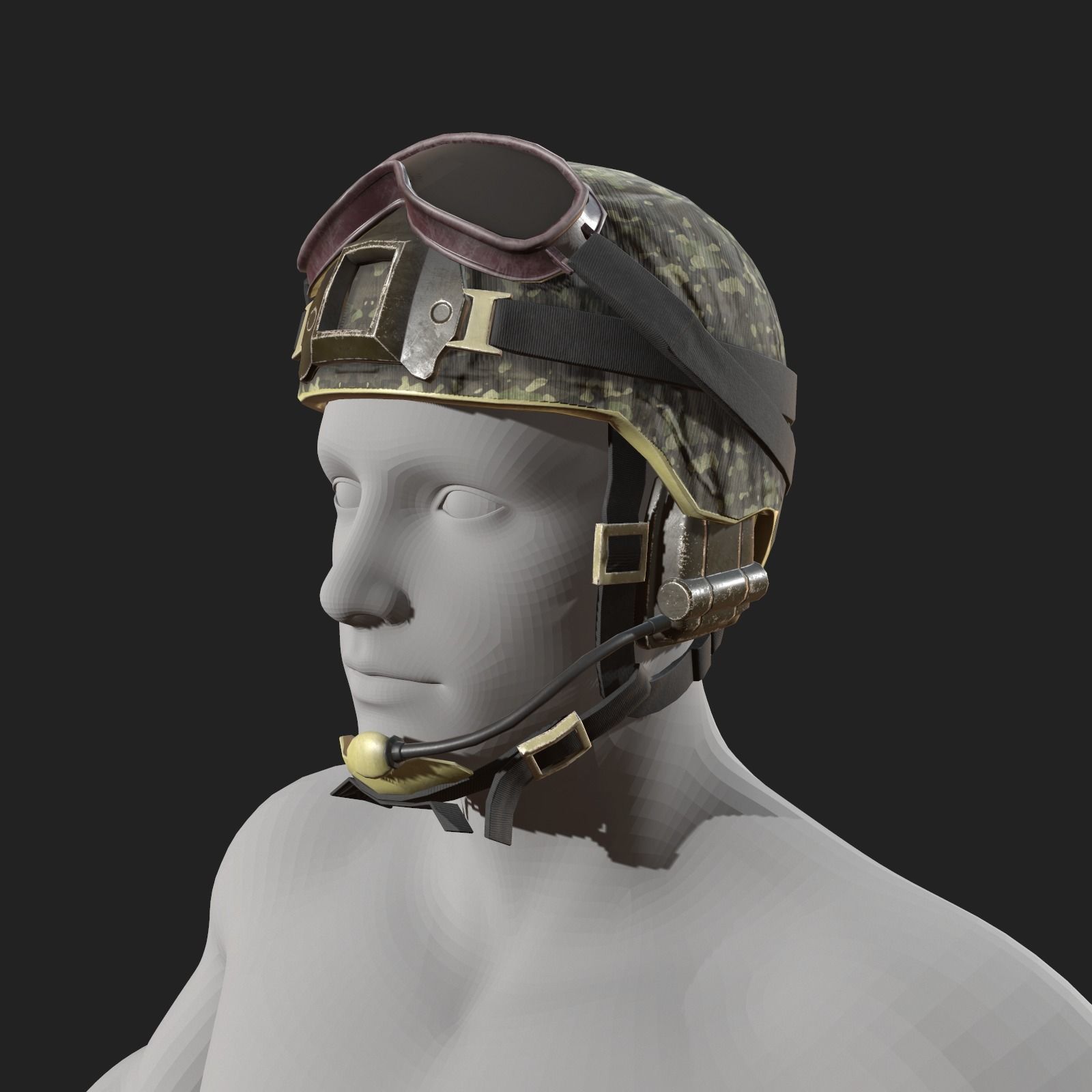 Scifi military helmet ver 2 Low-poly 3D model_4