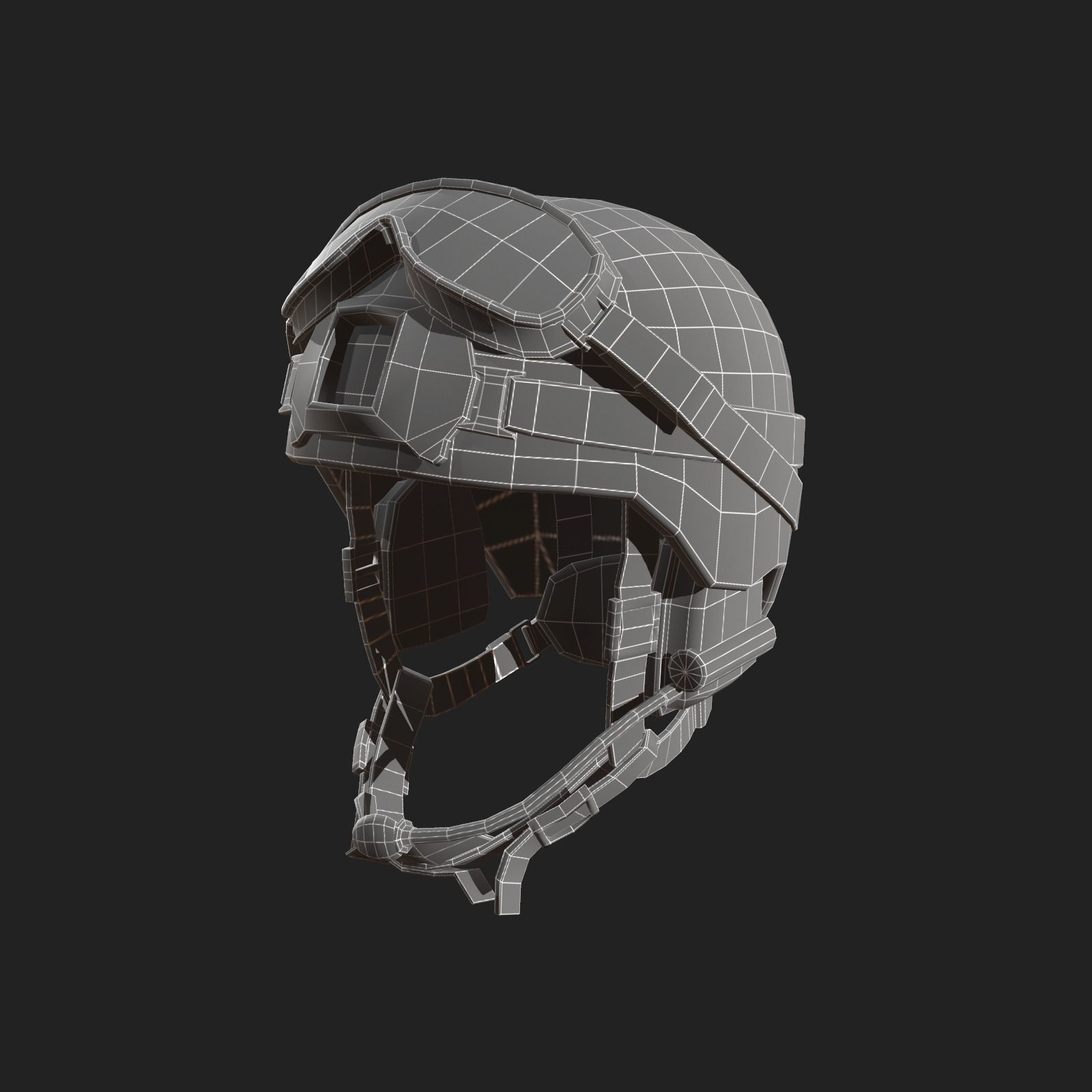 Scifi military helmet ver 2 Low-poly 3D model_6