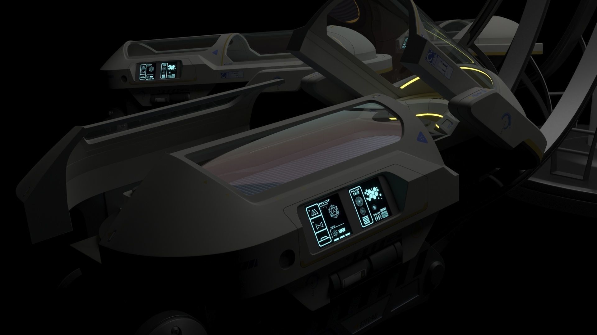 Sci Fi Cryo and Med Pods 3D Model Collection_17