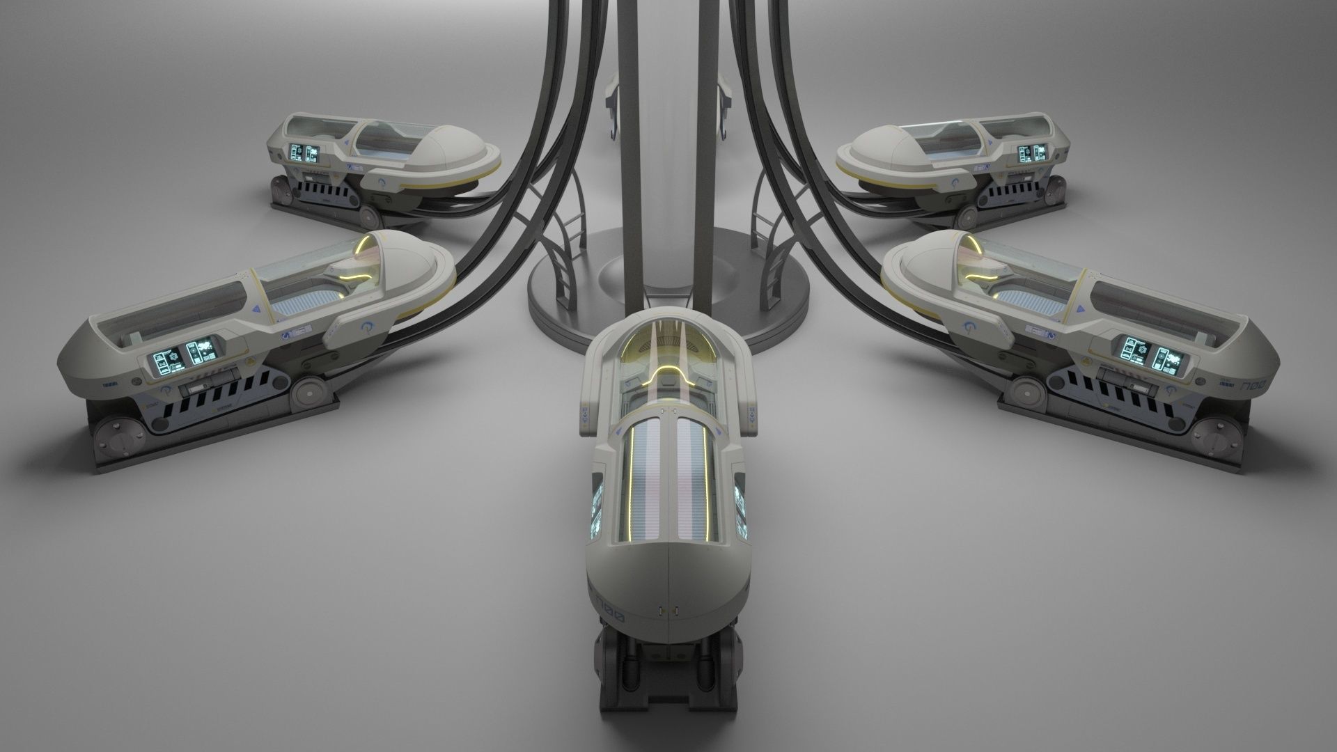 Sci Fi Cryo and Med Pods 3D Model Collection_10