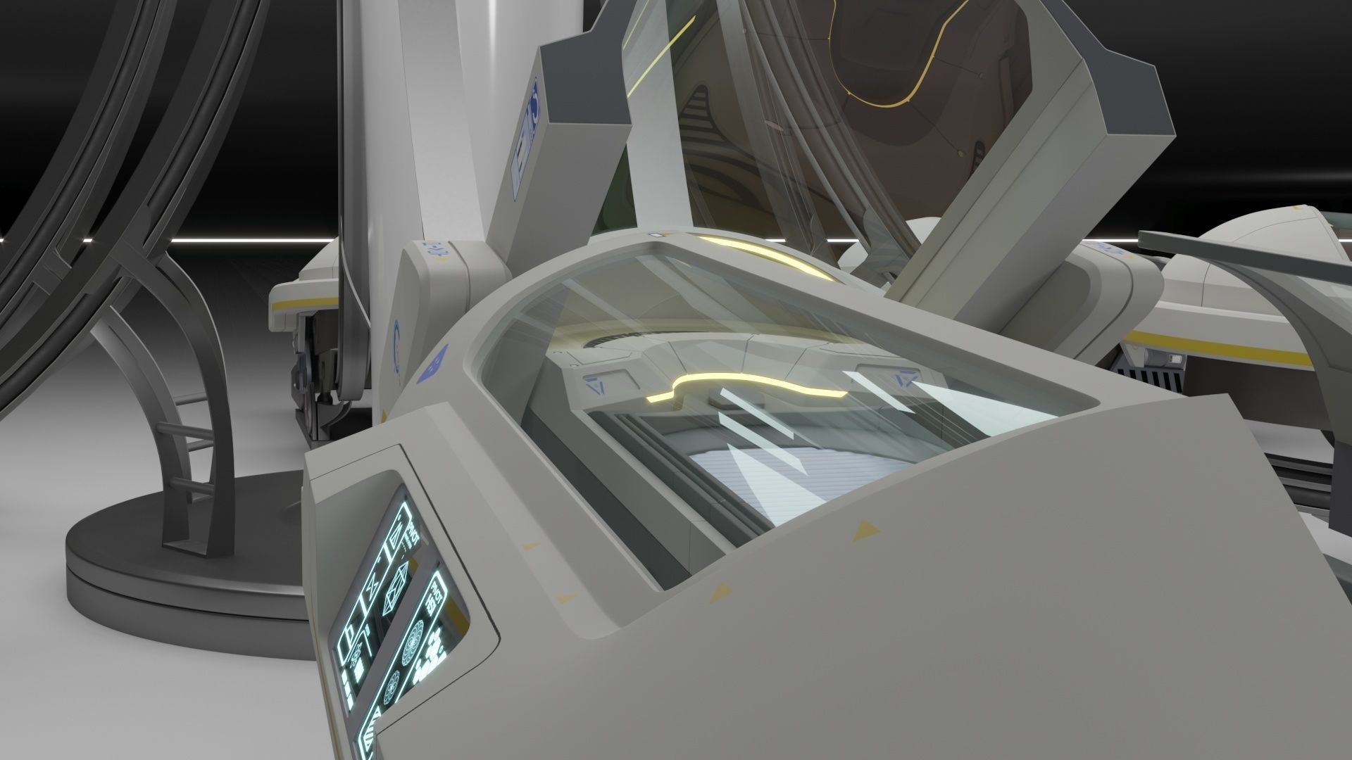 Sci Fi Cryo and Med Pods 3D Model Collection_16