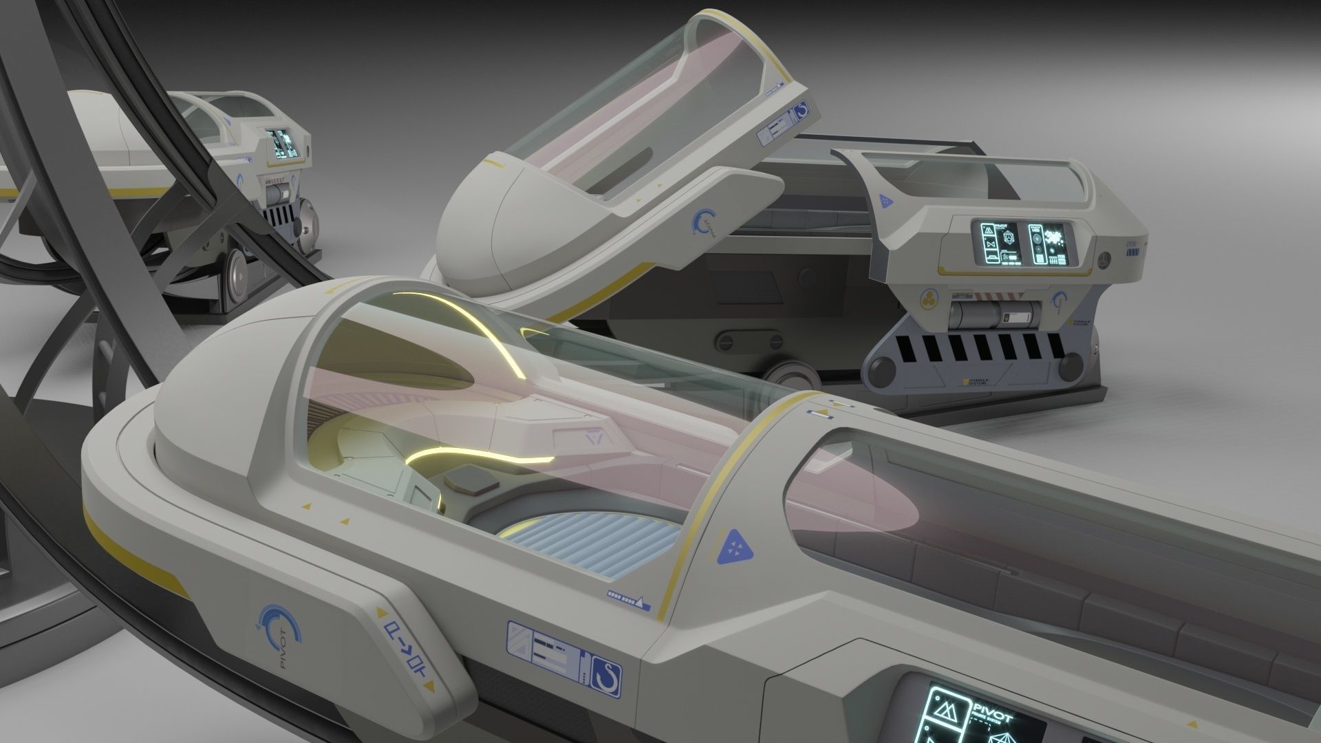 Sci Fi Cryo and Med Pods 3D Model Collection_8