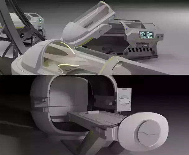 Sci Fi Cryo and Med Pods 3D Model Collection