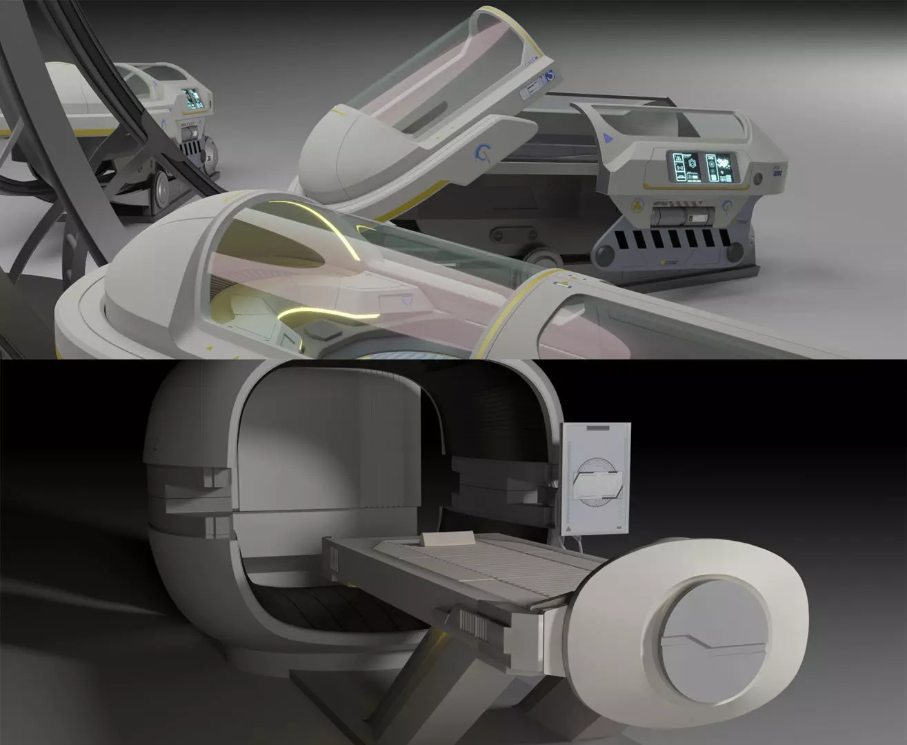 Sci Fi Cryo and Med Pods 3D Model Collection_0