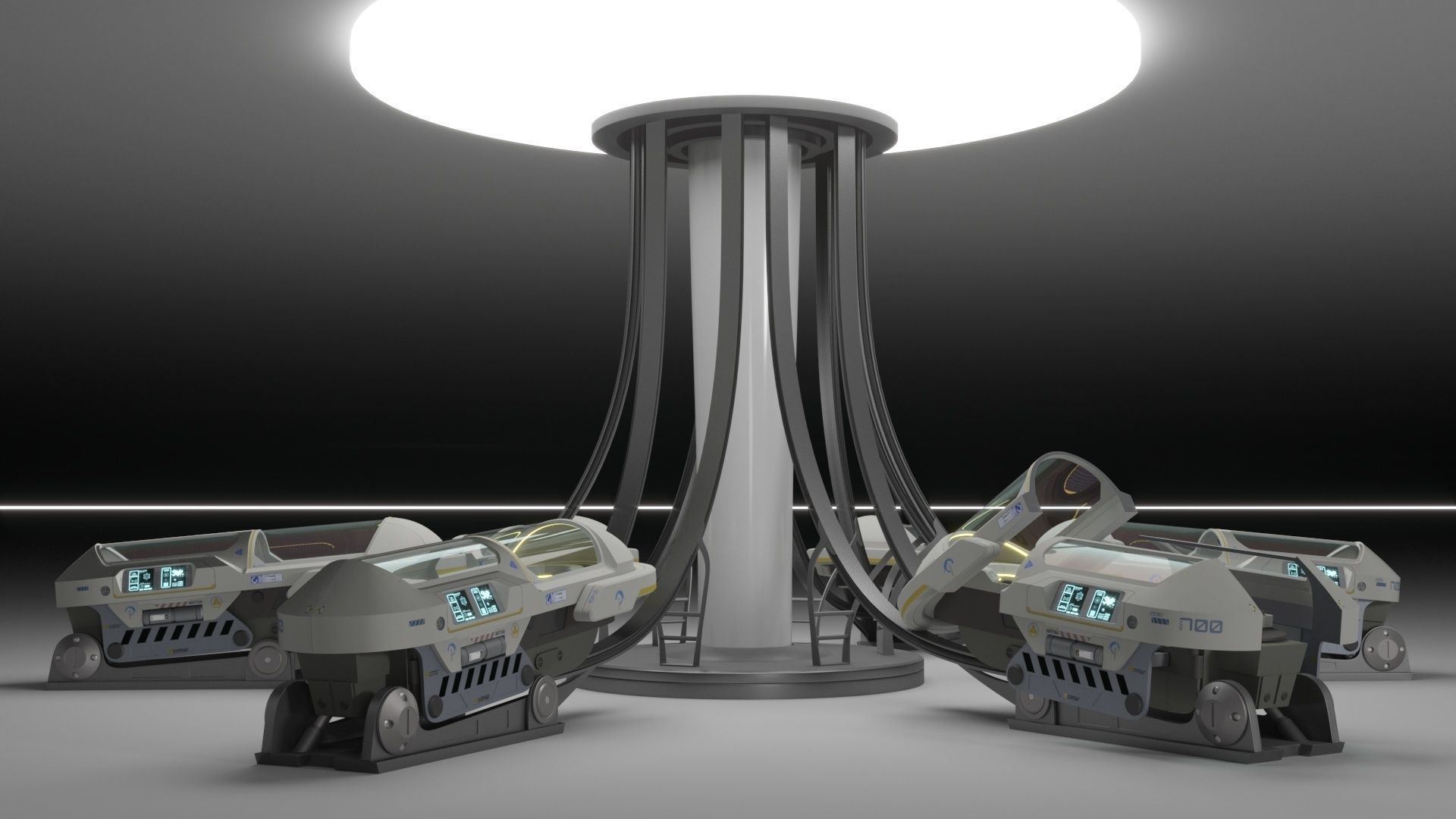 Sci Fi Cryo and Med Pods 3D Model Collection_6