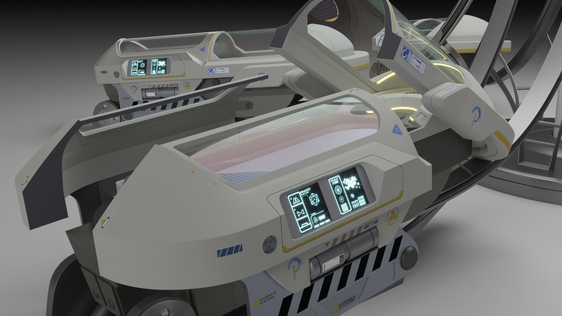 Sci Fi Cryo and Med Pods 3D Model Collection_12