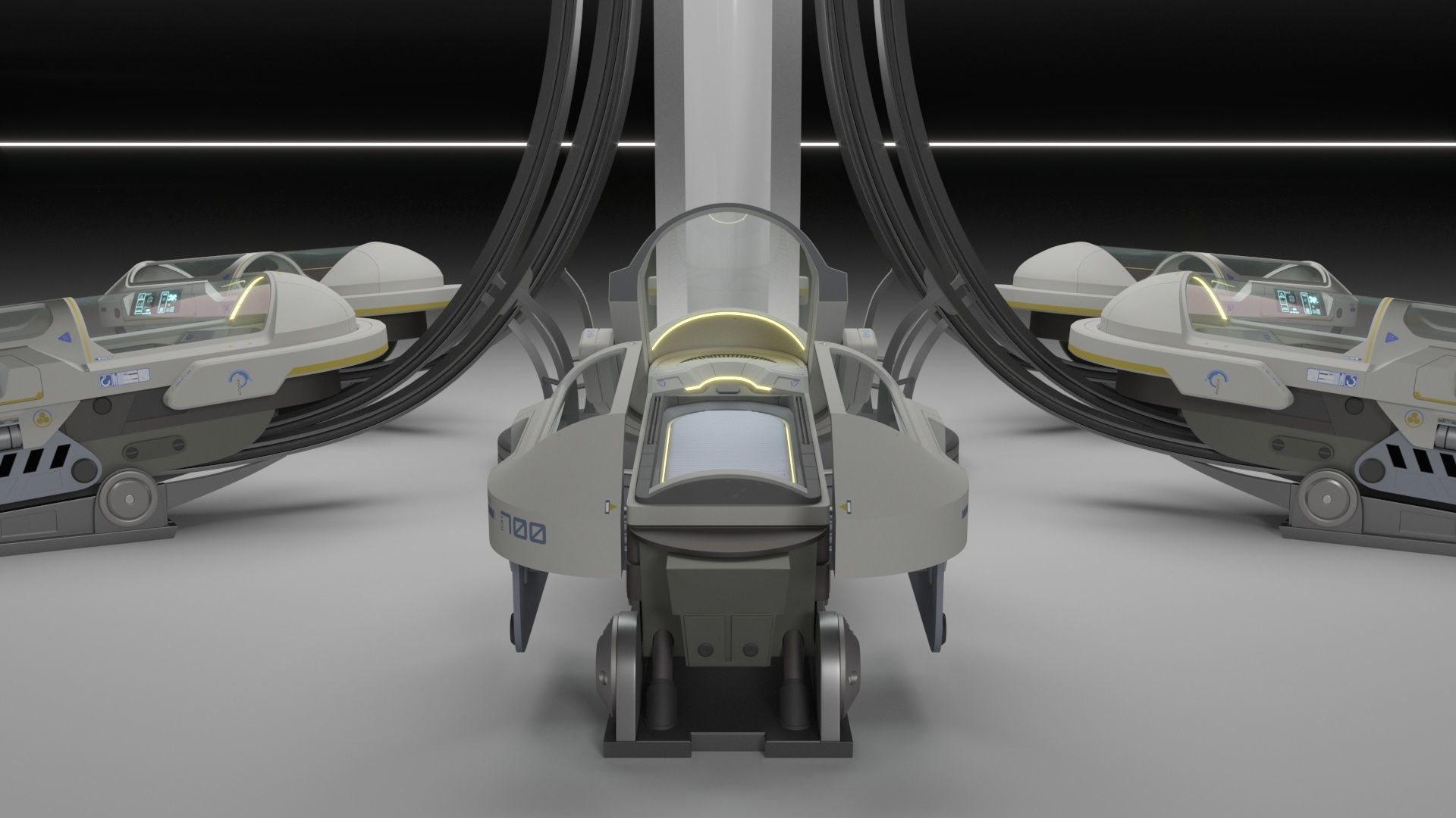 Sci Fi Cryo and Med Pods 3D Model Collection_1