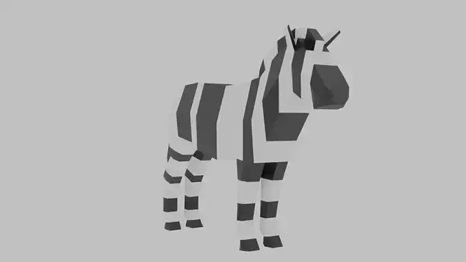 Zebra Rigged Free low-poly 3D model