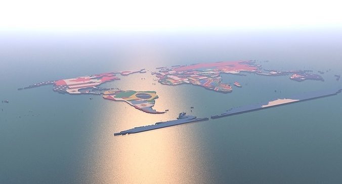 3D Political World Map 3D model