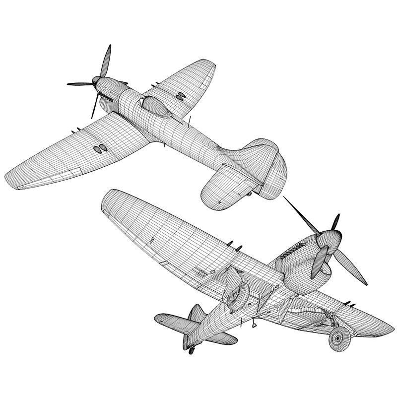 Hawker Tempest 3D model_5