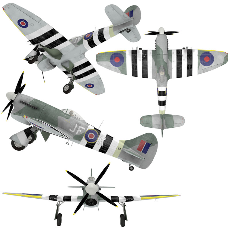 Hawker Tempest 3D model_4