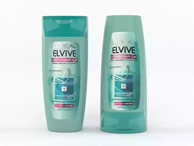  LOreal Paris Elvive Shampoo and Conditioner 3D model