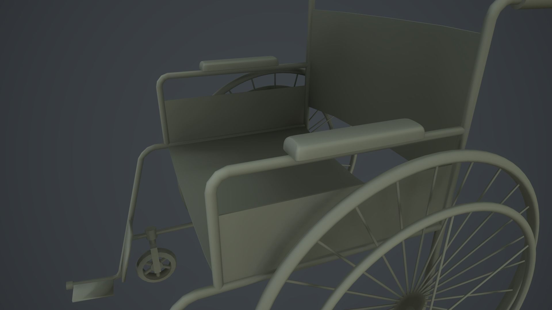 Wheelchair Low-poly 3D model_15