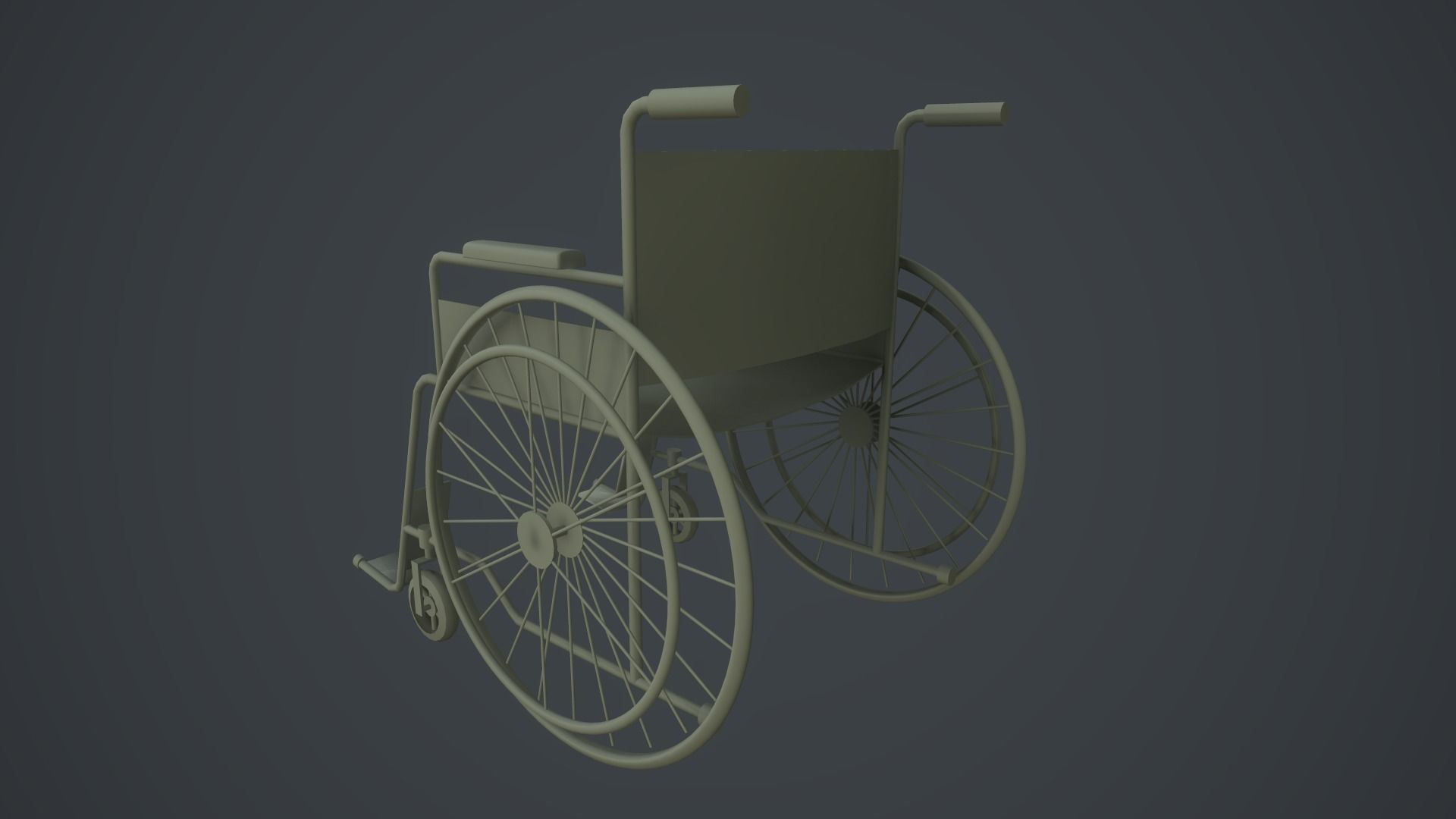 Wheelchair Low-poly 3D model_14