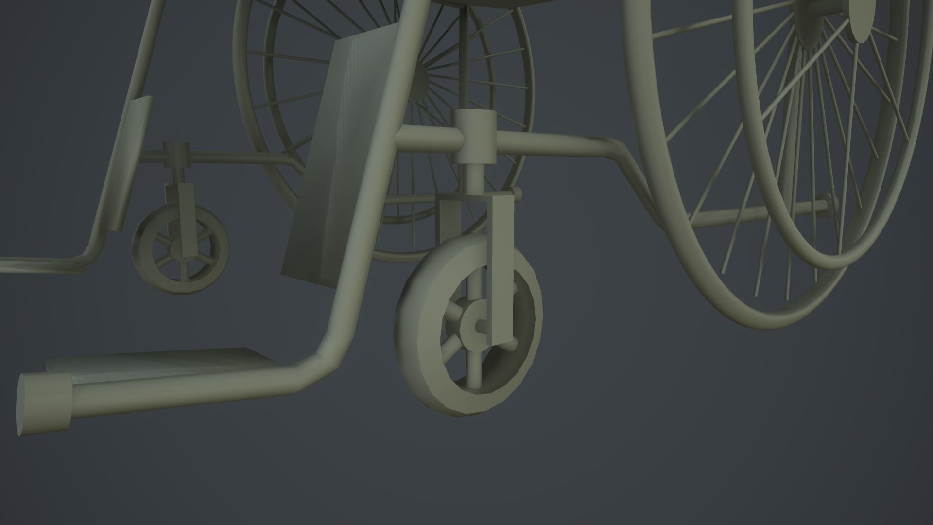 Wheelchair Low-poly 3D model_12
