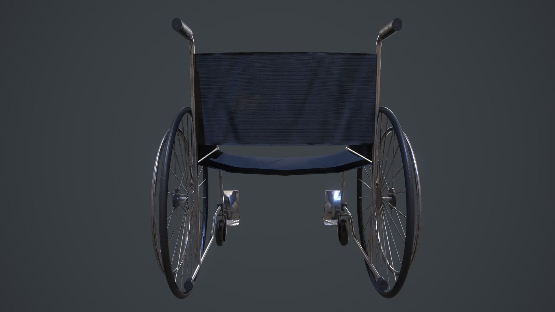 Wheelchair Low-poly 3D model_5