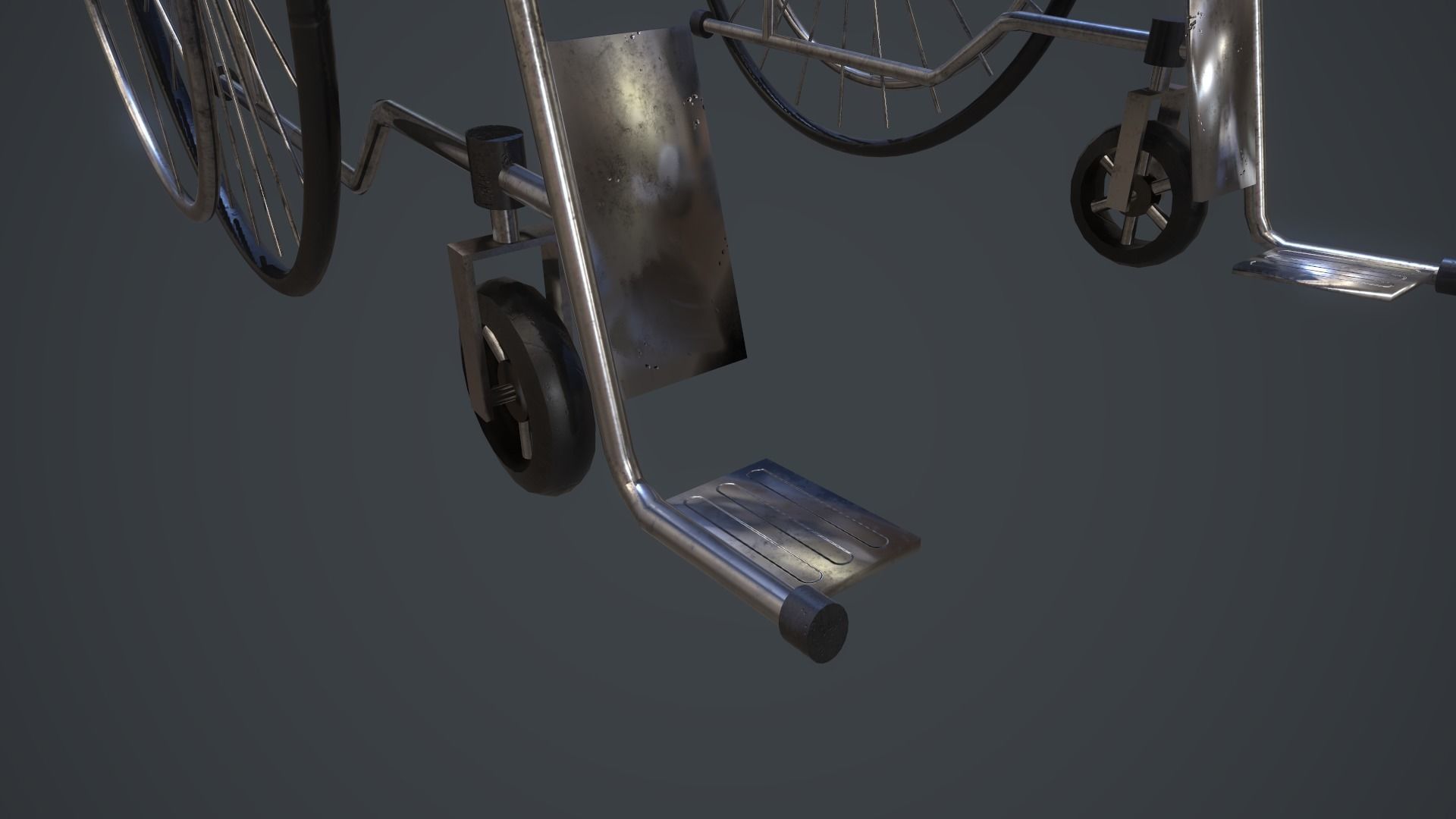 Wheelchair Low-poly 3D model_7