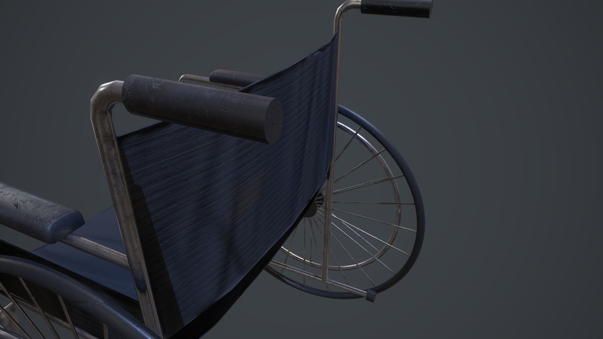 Wheelchair Low-poly 3D model_4