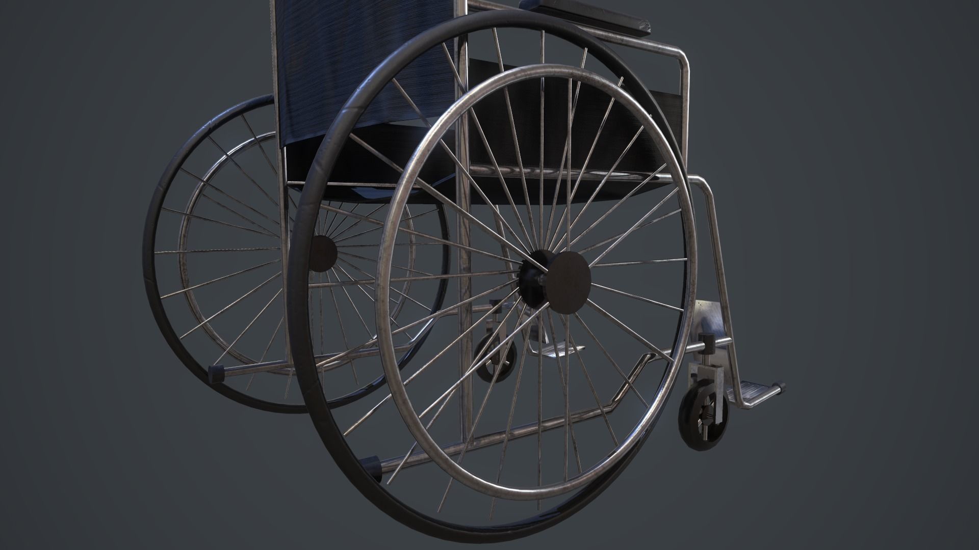 Wheelchair Low-poly 3D model_6