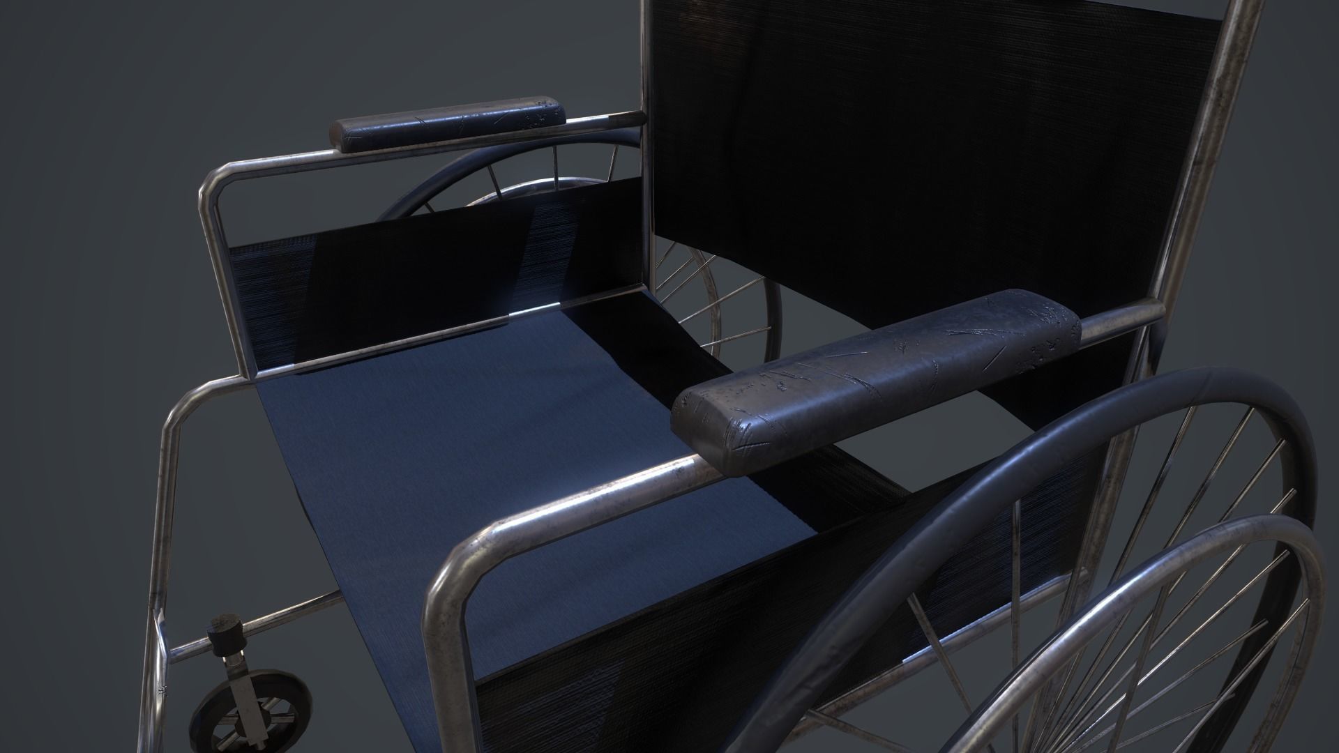 Wheelchair Low-poly 3D model_3