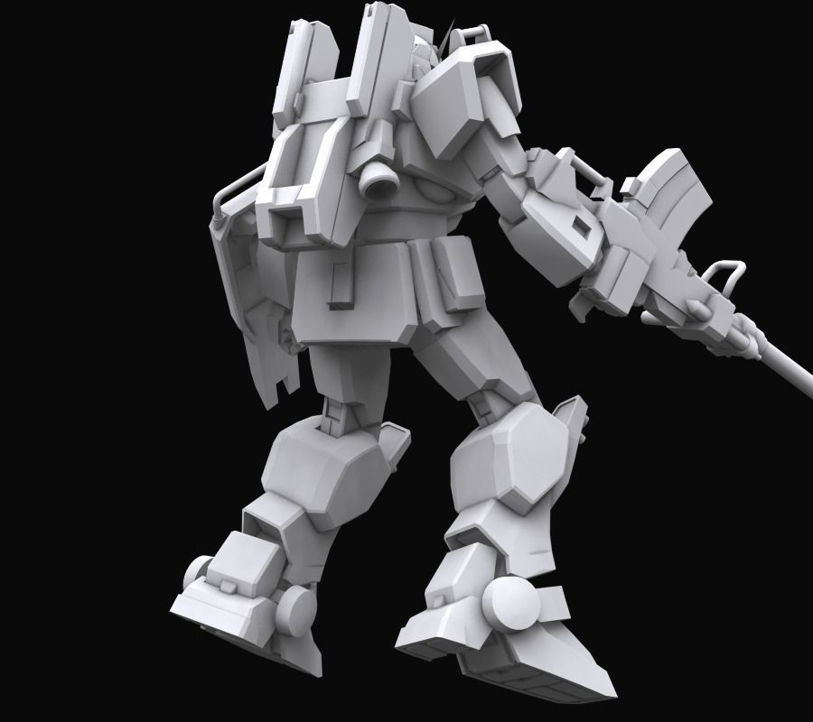 Gundam mobile suit MS RX 79G model 3D model_6