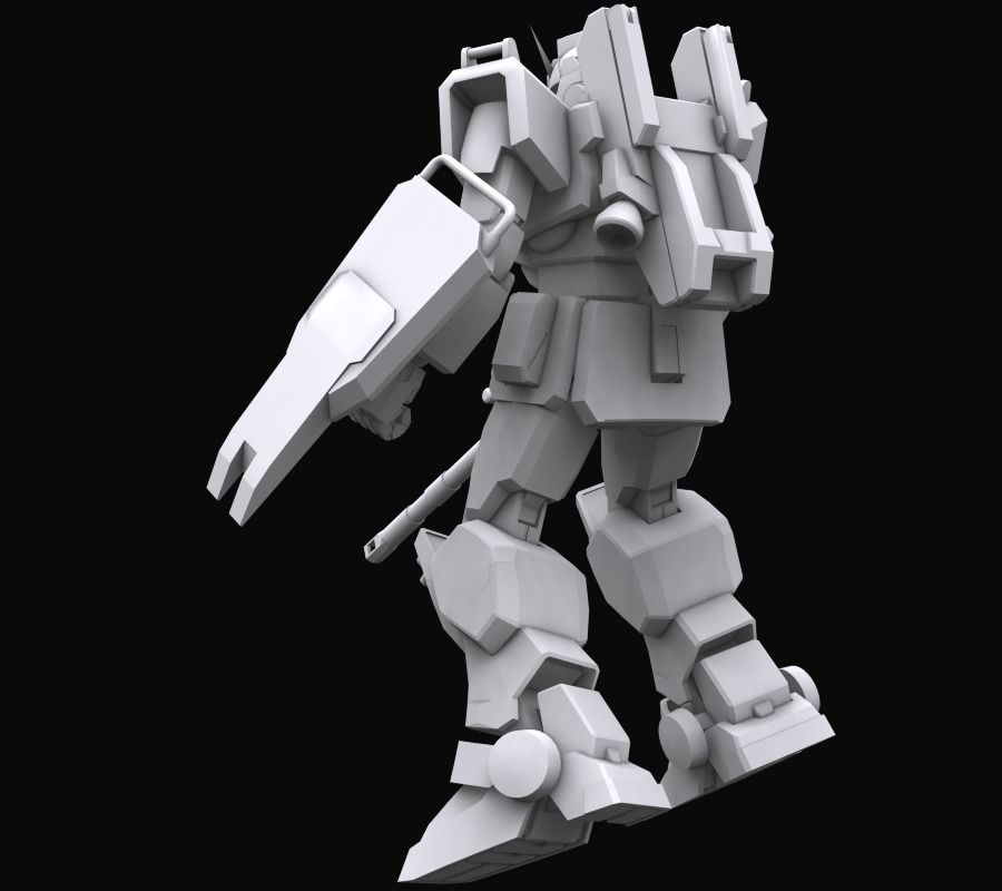 Gundam mobile suit MS RX 79G model 3D model_4