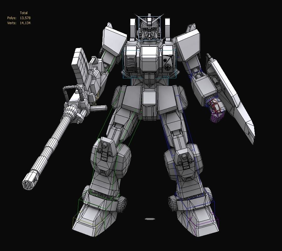 Gundam mobile suit MS RX 79G model 3D model_1
