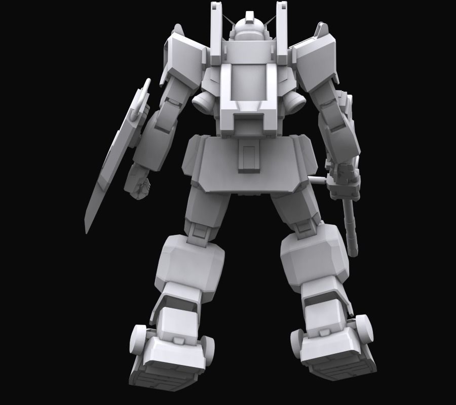 Gundam mobile suit MS RX 79G model 3D model_5