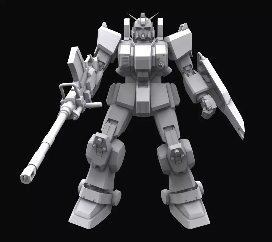 Gundam mobile suit MS RX 79G model 3D model_0