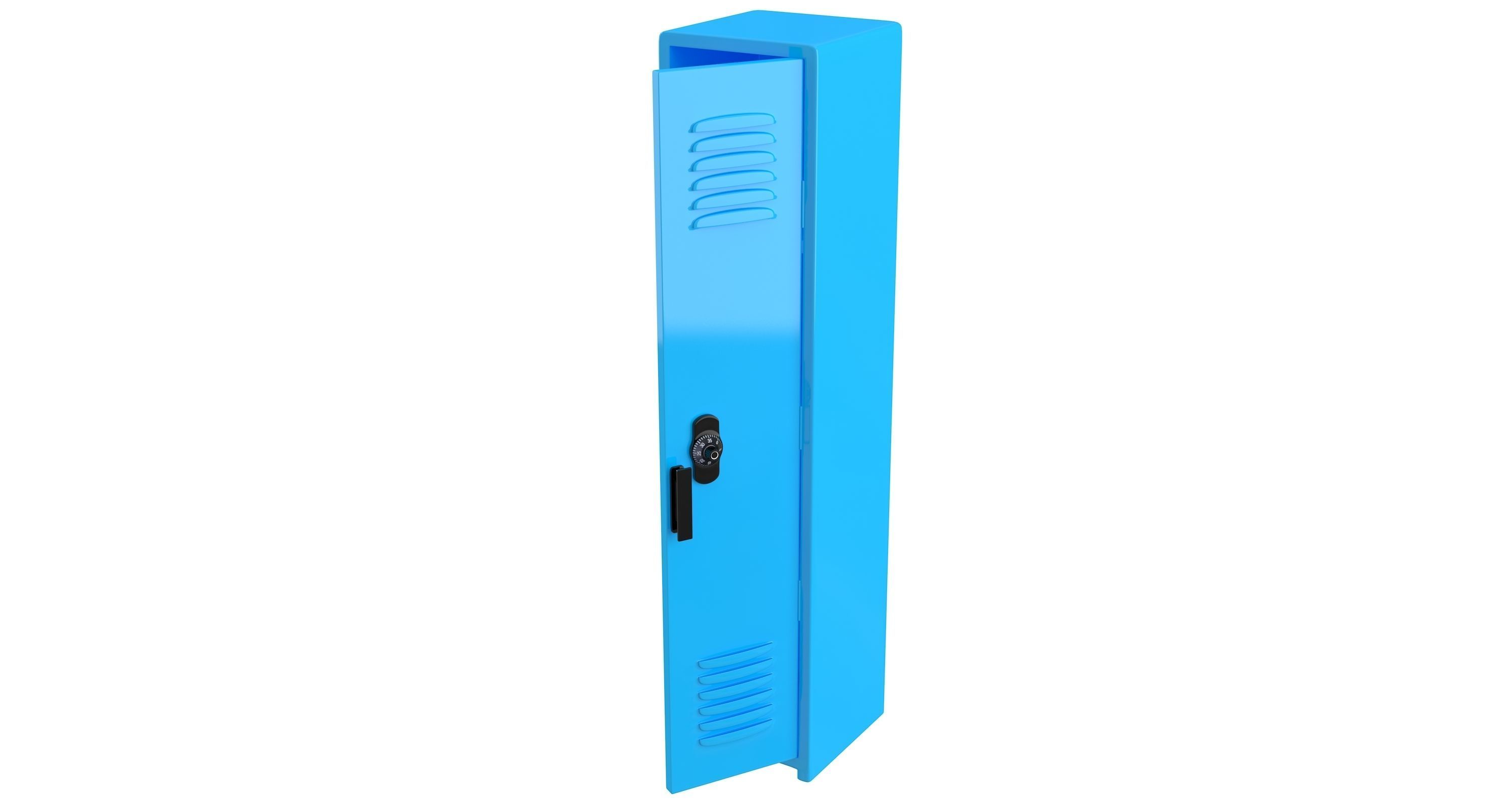 Locker Cyan 3D model_4