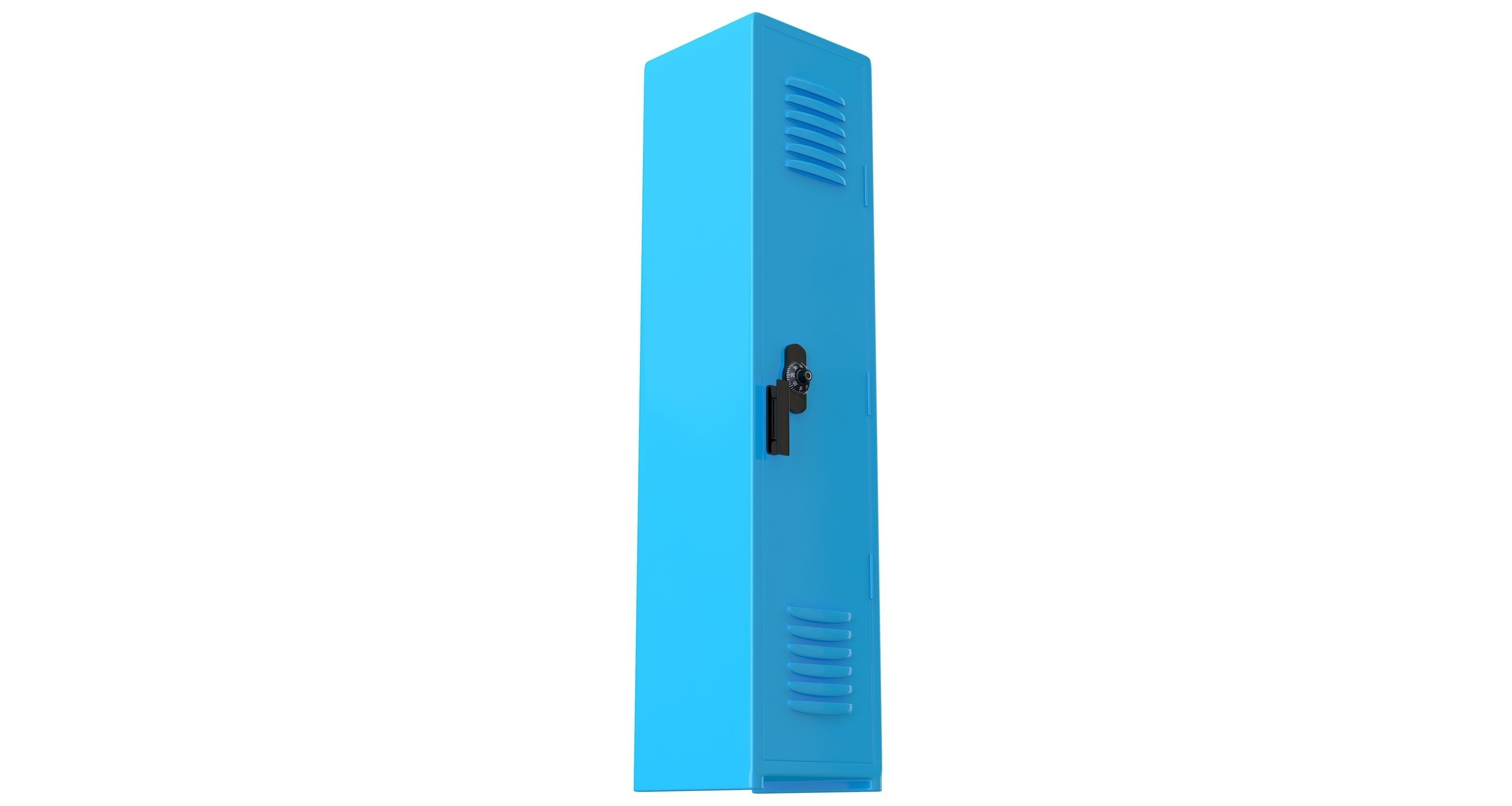 Locker Cyan 3D model_1