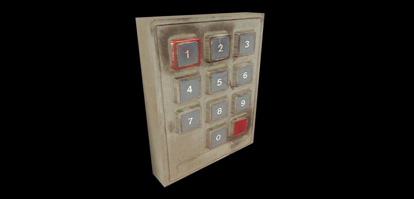 Keypad lock device Low-poly 3D model_5