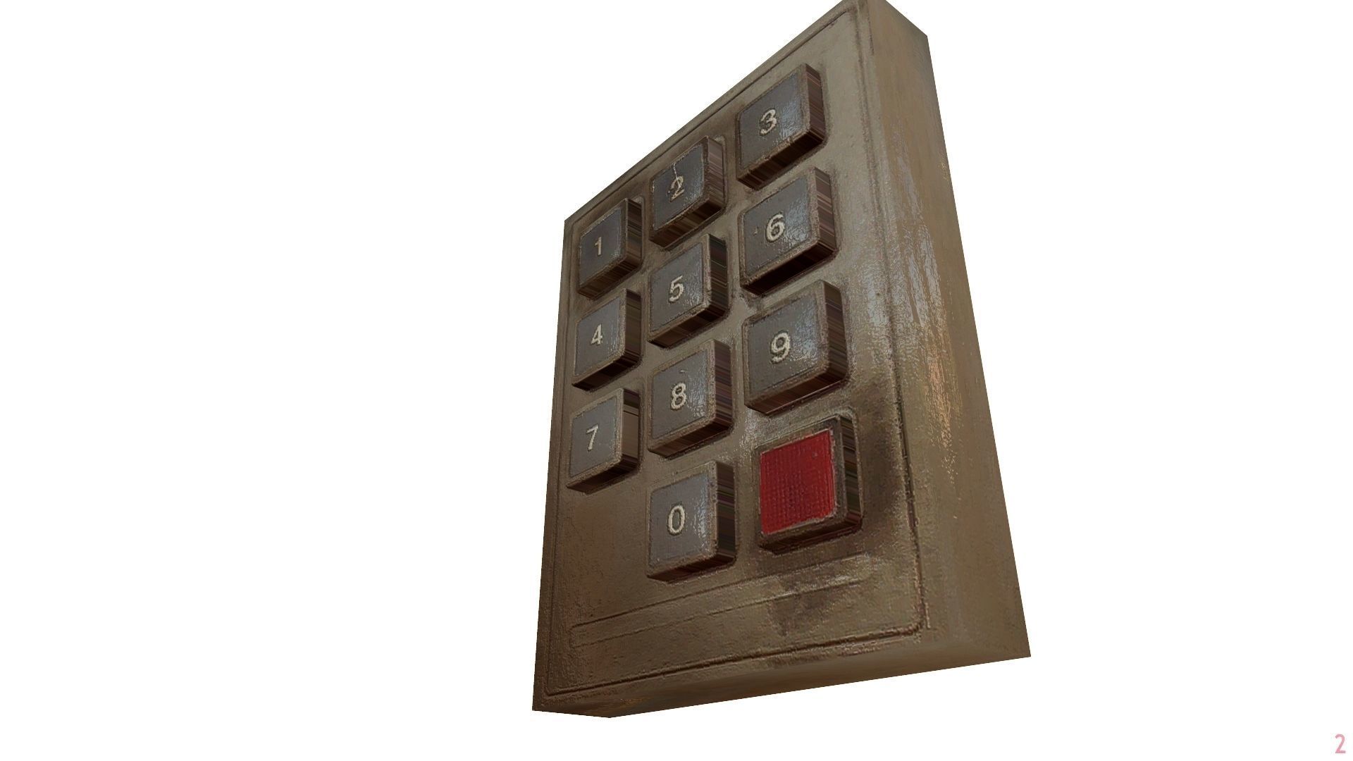 Keypad lock device Low-poly 3D model_3