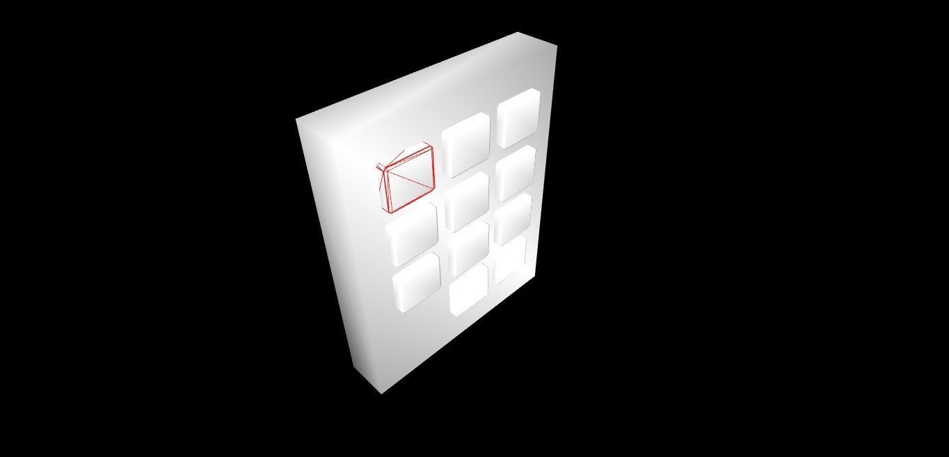 Keypad lock device Low-poly 3D model_10