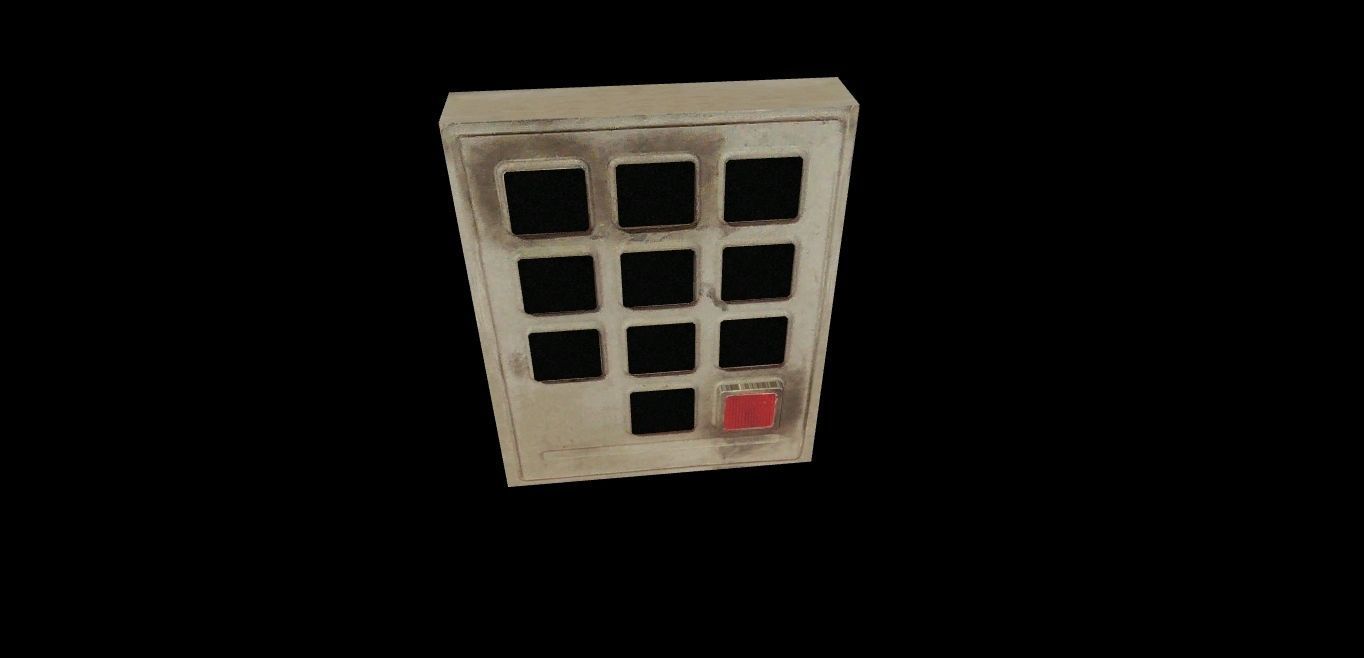 Keypad lock device Low-poly 3D model_6